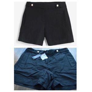 NWT WHBM Linen-Blend Shorts in Black, Sz 4